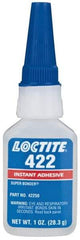 Loctite - 1 oz Bottle Clear Instant Adhesive - Series 422, 30 sec Working Time, 24 hr Full Cure Time, Bonds to Metal, Plastic & Rubber - Benchmark Tooling