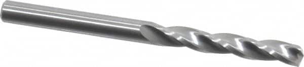 Guhring - 4.2mm 150° Solid Carbide Jobber Drill - Bright Finish, Right Hand Cut, Spiral Flute, Straight Shank, 55mm OAL, Standard Point - Benchmark Tooling