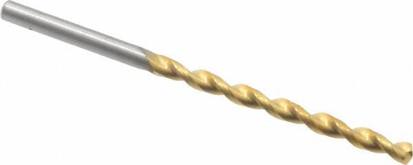 Guhring - #24 130° Solid Carbide Jobber Drill - TiN Finish, Right Hand Cut, Parabolic Flute, Straight Shank, 3-1/8" OAL, Standard Point - Benchmark Tooling