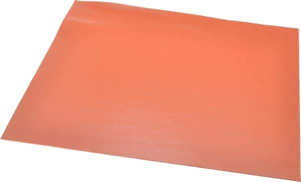 Made in USA - 12" Long, 12" Wide, 0.031" Thick, Silicone Rubber Foam Sheet - 20 Durometer, Orange-Red, -40 to 300°F, 650 psi Tensile Strength, Plain Backing, Stock Length - Benchmark Tooling
