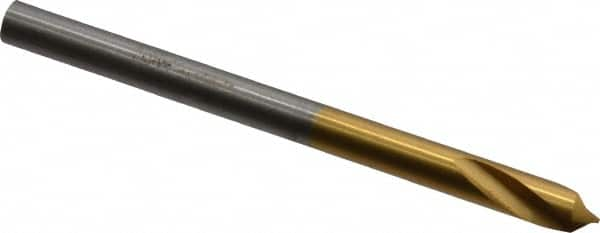 Guhring - 4mm Body Diam, 90°, 55mm OAL, High Speed Steel Spotting Drill - Benchmark Tooling