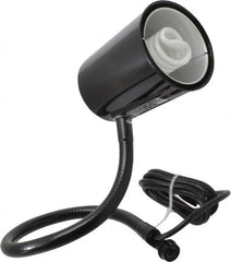 Made in USA - 24 Inch, Gooseneck, Coupler Mounted, Compact Fluorescent, Black, General Purpose Task Light - 23 Watt, 120 Volt, Nonmagnifying - Benchmark Tooling