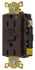 Hubbell Wiring Device-Kellems - 1 Phase, 5-15R NEMA, 125 VAC, 15 Amp, Self Grounding, GFCI Receptacle - 2 Pole, Back and Side Wiring, Hospital Grade - Benchmark Tooling