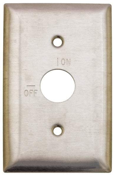 Hubbell Wiring Device-Kellems - 1 Gang, 2-7/8 Inch Long, Switch Plate - Barrel Key Switch, Gray, Stainless Steel - Benchmark Tooling