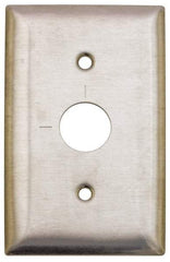 Hubbell Wiring Device-Kellems - 1 Gang, 2-7/8 Inch Long, Switch Plate - Barrel Key Switch, Gray, Stainless Steel - Benchmark Tooling