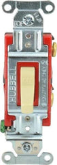 Hubbell Wiring Device-Kellems - 1 Pole, 120 to 277 VAC, 20 Amp, Industrial Grade, Toggle, Wall and Dimmer Light Switch - 1-5/16 Inch Wide x 4-1/16 Inch High - Benchmark Tooling