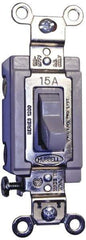 Hubbell Wiring Device-Kellems - 2 Pole, 120 to 277 VAC, 20 Amp, Industrial Grade, Toggle, Wall and Dimmer Light Switch - 1-5/16 Inch Wide x 4-1/16 Inch High - Benchmark Tooling