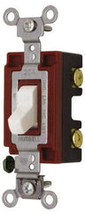 Hubbell Wiring Device-Kellems - 2 Pole, 120 to 277 VAC, 20 Amp, Industrial Grade, Toggle, Wall and Dimmer Light Switch - 1-5/16 Inch Wide x 4-1/16 Inch High - Benchmark Tooling