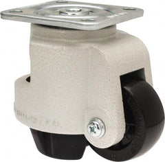 Sunnex - 1-1/4" Wide, Nylon Swivel Caster - 1,000 Lb Capacity, Top Plate Mount, 3.74" x 3.74" Plate, Ball Bearing - Benchmark Tooling