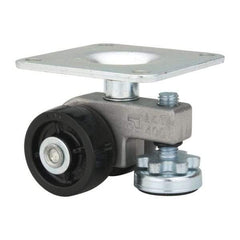 Sunnex - 13/16" Wide, Nylon Swivel Caster - 400 Lb Capacity, Top Plate Mount, 3.54" x 3.54" Plate, Ball Bearing - Benchmark Tooling