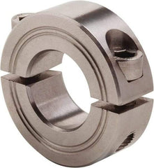 Climax Metal Products - 34mm Bore, Stainless Steel, Two Piece Clamp Collar - 2-1/4" Outside Diam - Benchmark Tooling