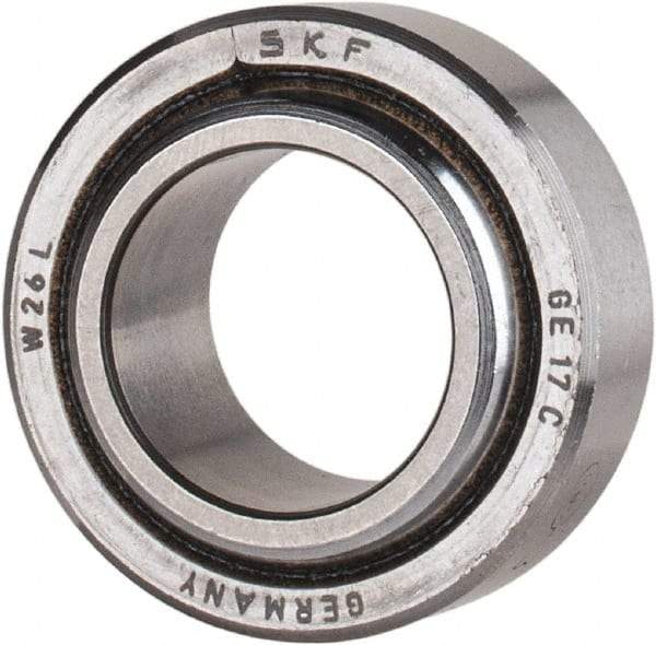 SKF - 17mm Bore Diam, 5,040 Lb Dynamic Capacity, Spherical Plain Bearing - 12,600 Lb Static Load Capacity - Benchmark Tooling