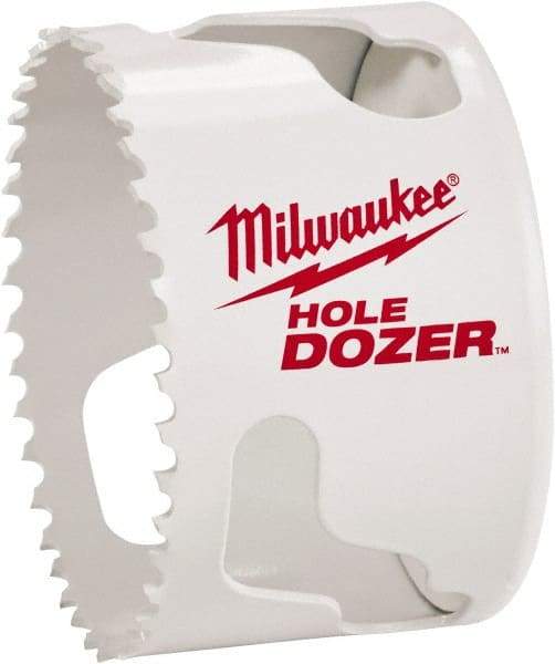 Milwaukee Tool - 2-1/8" Diam, 1-1/2" Cutting Depth, Hole Saw - Bi-Metal Saw, Toothed Edge - Benchmark Tooling