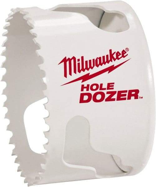 Milwaukee Tool - 2-1/4" Diam, 1-1/2" Cutting Depth, Hole Saw - Bi-Metal Saw, Toothed Edge - Benchmark Tooling