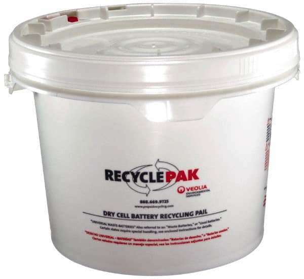 Recyclepak - 13 Inch Deep, Battery Container - 15 Inch Diameter, 50 Lb. Capacity, 3.5 Gallon Pail - Benchmark Tooling