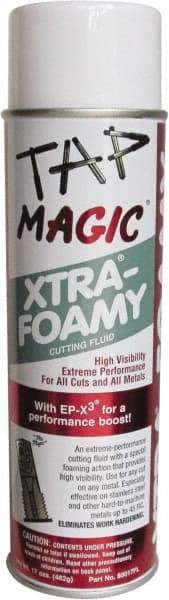 Tap Magic - Tap Magic Xtra-Foamy, 17 oz Aerosol Cutting Fluid - Semisynthetic - Benchmark Tooling