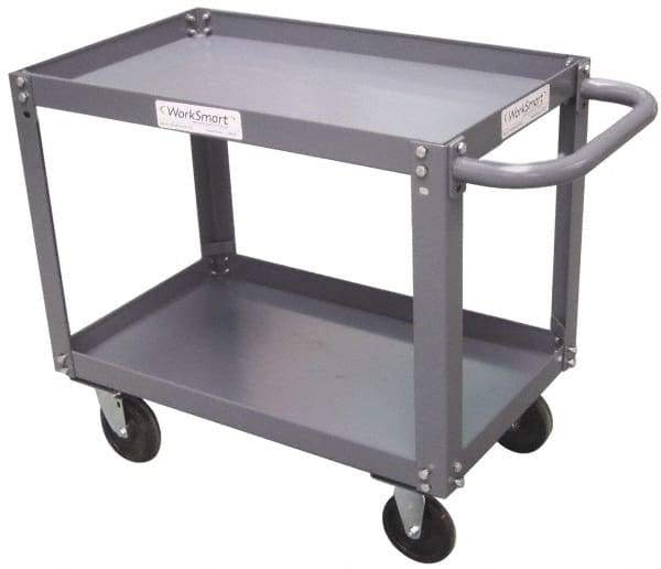 Value Collection - 1,200 Lb Capacity, 18" Wide x 30" Long x 27" High Service Cart - 2 Shelf, Steel - Benchmark Tooling