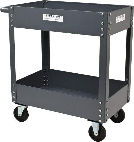 Value Collection - 1,200 Lb Capacity, 18" Wide x 30" Long x 34-5/8" High Service Cart - 2 Shelf, Steel - Benchmark Tooling
