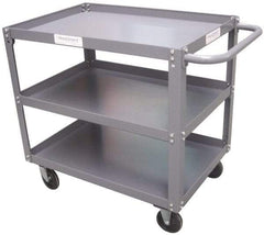 Value Collection - 1,200 Lb Capacity, 24" Wide x 48" Long x 34-5/8" High Service Cart - 3 Shelf, Steel - Benchmark Tooling