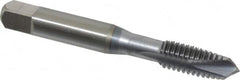 OSG - 3/8-16 UNC, 3 Flute, TiCN Finish, Vanadium High Speed Steel Spiral Point Tap - Plug Chamfer, Right Hand Thread, 2-15/16" OAL, 1-1/4" Thread Length, 0.381" Shank Diam, 3B Class of Fit - Exact Industrial Supply