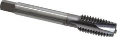 OSG - 1/2-13 UNC, 3 Flute, TiCN Finish, Vanadium High Speed Steel Spiral Point Tap - Plug Chamfer, Right Hand Thread, 3-3/8" OAL, 1-21/32" Thread Length, 0.367" Shank Diam, 3B Class of Fit - Exact Industrial Supply