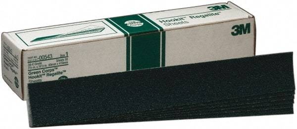 3M - 36 Grit, Ceramic/Aluminum Oxide Sanding Sheet - 16-1/2" Long x 2-3/4" Wide, Very Coarse Grade, E Weighted Paper Backing - Benchmark Tooling