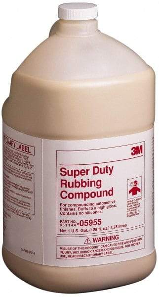 3M - 1 Gal Rubbing Compound - Grade Extra Fine, 1,000 Grit, Tan, For Heavy Cutting, Use on Removing Automotive Paint Scratches - Benchmark Tooling