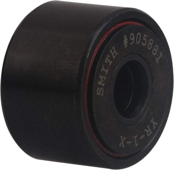 Accurate Bushing - 1-1/4" Bore, 4" Roller Diam x 2-1/4" Roller Width, Carbon Steel Yoke Cam Follower - 35,980 Lb Dynamic Load Capacity, 2-5/16" Overall Width - Benchmark Tooling