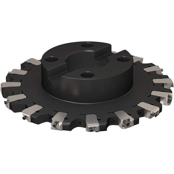 Seco - Shell Mount Connection, 17/32" Cutting Width, 58.98mm Depth of Cut, 250mm Cutter Diam, 60mm Hole Diam, 8 Tooth Indexable Slotting Cutter - R335.25 Toolholder, XNHQ 1407 Insert, Right Hand Cutting Direction - Benchmark Tooling