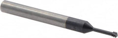 Iscar - #10-32, #8-32 UNC, UNF, 0.126" Cutting Diam, 3 Flute, Solid Carbide Helical Flute Thread Mill - Internal Thread, 0.49" LOC, 2-1/2" OAL, 1/4" Shank Diam - Benchmark Tooling