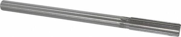 Made in USA - 0.628" High Speed Steel 8 Flute Chucking Reamer - Straight Flute, 0.5615" Straight Shank, 2-1/4" Flute Length, 9" OAL - Benchmark Tooling