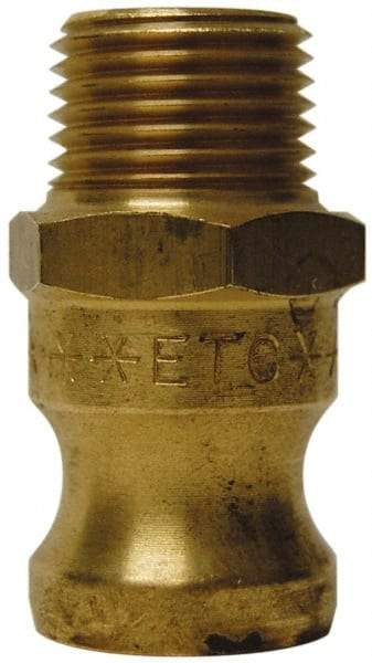 EVER-TITE Coupling Products - 4" Brass Cam & Groove Suction & Discharge Hose Male Adapter Male NPT Thread - Part F, 4" Thread, 100 Max psi - Benchmark Tooling