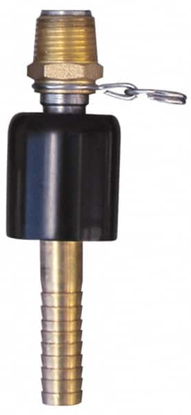 SuperKlean - 1/2 NPT x 1/2" Hose Barb, Ball Type Swivel Hose Adapter - Brass & Stainless Steel - Benchmark Tooling