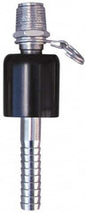 SuperKlean - NPT x 1/2" Hose Barb, Ball Type Swivel Hose Adapter - Stainless Steel - Benchmark Tooling
