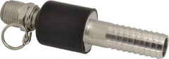 SuperKlean - NPT x 3/4" Hose Barb, Ball Type Swivel Hose Adapter - Stainless Steel - Benchmark Tooling