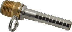 SuperKlean - 1/2 NPT x 1/2" Hose Barb, Swivel Hose Adapter - Brass & Stainless Steel - Benchmark Tooling