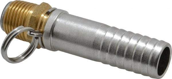 SuperKlean - 1/2 NPT x 3/4" Hose Barb, Swivel Hose Adapter - Brass & Stainless Steel - Benchmark Tooling