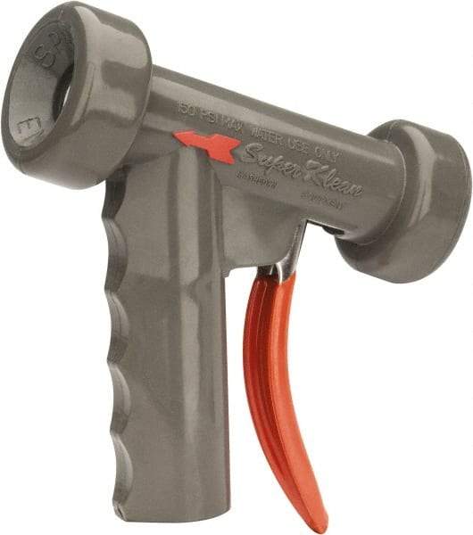 SuperKlean - Insulated, Stainless Steel Pistol Grip Spray Nozzle for 1/2" Pipe - Gray, 1/2 NPT - Benchmark Tooling