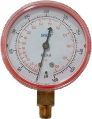 Wika - 2-1/2" Dial, 1/8 Thread, 0-500 Scale Range, Pressure Gauge - Lower Connection Mount, Accurate to 1-2-5% of Scale - Benchmark Tooling