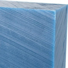 Made in USA - 1-1/2" Thick x 12" Wide x 1' Long, Polyethylene (UHMW) Sheet - Blue, Glass-Filled Grade - Benchmark Tooling