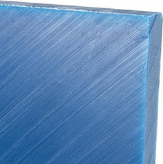 Made in USA - 1/2" Thick x 12" Wide x 2' Long, Polyethylene (UHMW) Sheet - Blue, Glass-Filled Grade - Benchmark Tooling