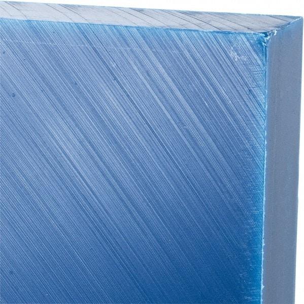 Made in USA - 1" Thick x 12" Wide x 2' Long, Polyethylene (UHMW) Sheet - Blue, Glass-Filled Grade - Benchmark Tooling