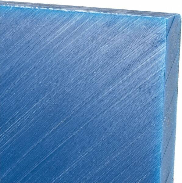 Made in USA - 1/2" Thick x 12" Wide x 3' Long, Polyethylene (UHMW) Sheet - Blue, Glass-Filled Grade - Benchmark Tooling