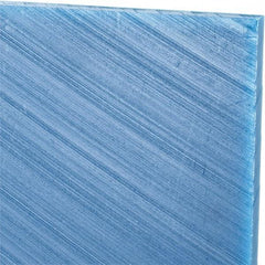 Made in USA - 1/4" Thick x 24" Wide x 2' Long, Polyethylene (UHMW) Sheet - Blue, Glass-Filled Grade - Benchmark Tooling