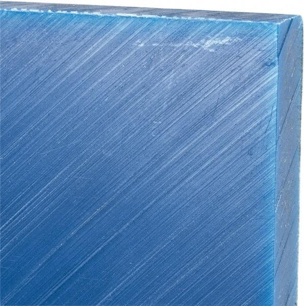Made in USA - 1/2" Thick x 24" Wide x 2' Long, Polyethylene (UHMW) Sheet - Blue, Glass-Filled Grade - Benchmark Tooling