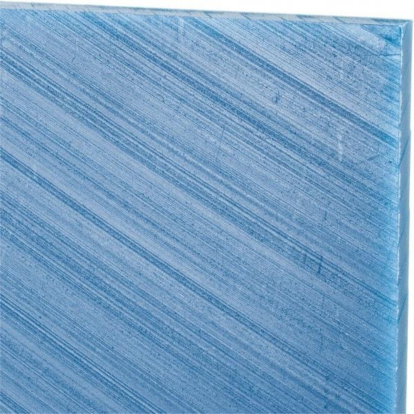 Made in USA - 1/4" Thick x 24" Wide x 4' Long, Polyethylene (UHMW) Sheet - Blue, Glass-Filled Grade - Benchmark Tooling