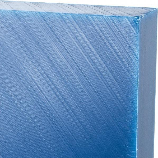 Made in USA - 1" Thick x 24" Wide x 4' Long, Polyethylene (UHMW) Sheet - Blue, Glass-Filled Grade - Benchmark Tooling