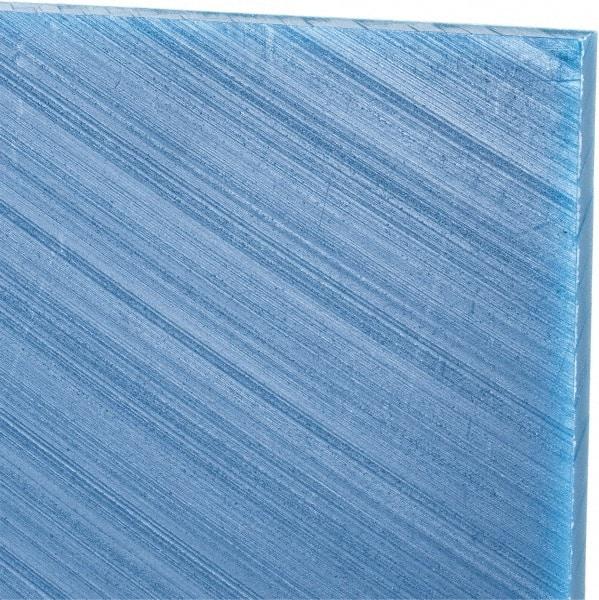 Made in USA - 1/4" Thick x 48" Wide x 5' Long, Polyethylene (UHMW) Sheet - Blue, Glass-Filled Grade - Benchmark Tooling