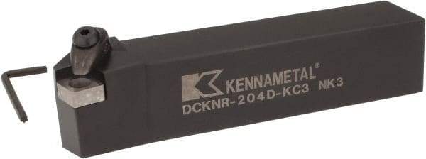 Kennametal - DCKN, Right Hand Cut, 15° Lead Angle, 1-1/4" Shank Height x 1-1/4" Shank Width, Negative Rake Indexable Turning Toolholder - 6" OAL, CN..42. Insert Compatibility, Series Kenclamp - Benchmark Tooling