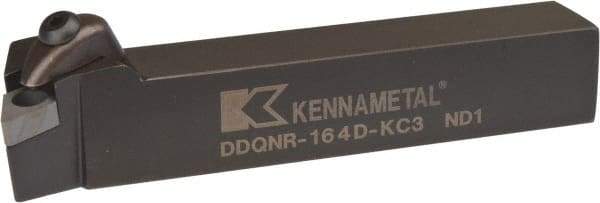 Kennametal - DDQN, Right Hand Cut, 27.5° Lead Angle, 1" Shank Height x 1" Shank Width, Negative Rake Indexable Turning Toolholder - 6" OAL, DN..43. Insert Compatibility, Series Kenclamp - Benchmark Tooling